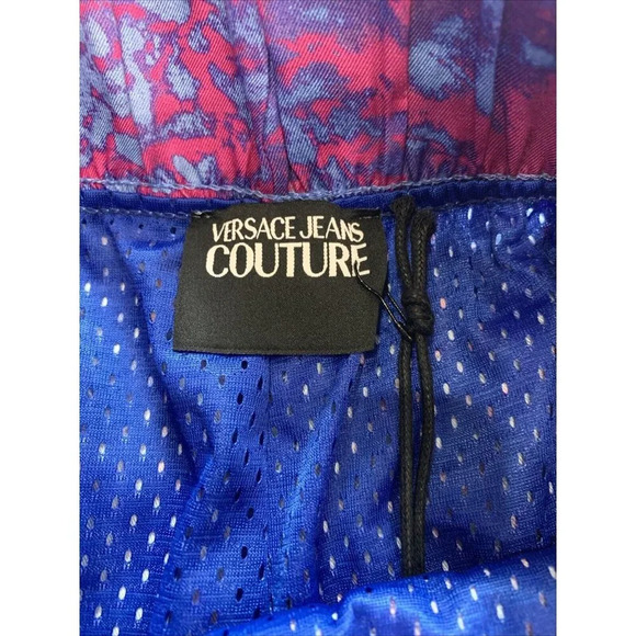 Versace Jeans Couture Men's Blue Twill Panel Printed Shorts IT 48 US 32 NWT - Picture 7 of 15